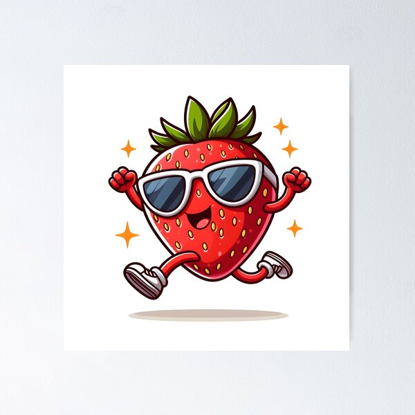 Item preview, Kawaii Strawberry With Sunglasses designed and sold by CanvasCutie.