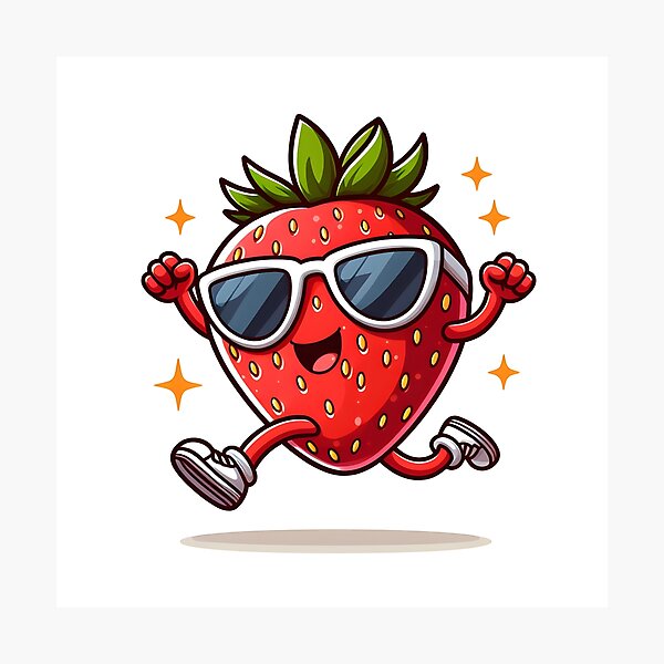 Item preview, Kawaii Strawberry With Sunglasses designed and sold by CanvasCutie.