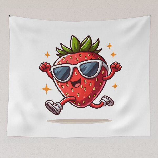 Item preview, Kawaii Strawberry With Sunglasses designed and sold by CanvasCutie.
