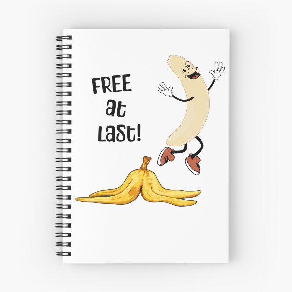Item preview, Funny cartoon banana man stripped of its peel is free at last, dancing with happiness designed and sold by LuxindaSwirl.