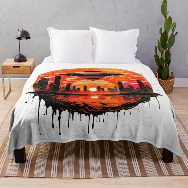 Item preview, UFO upon the City designed and sold by Synthwave Poem.