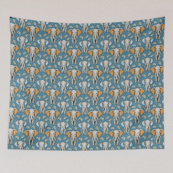 Item preview, Elephants on Blue designed and sold by SMartin.