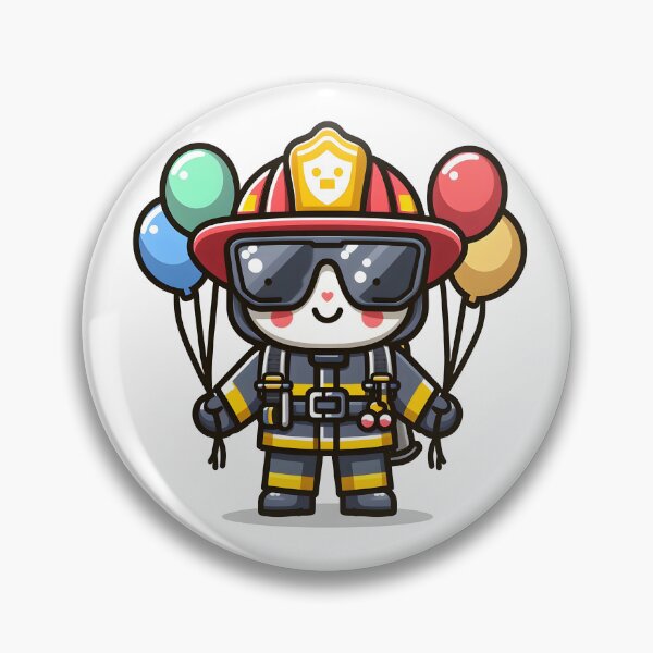 Item preview, Kawaii Firefighter With Sunglasses designed and sold by CanvasCutie.