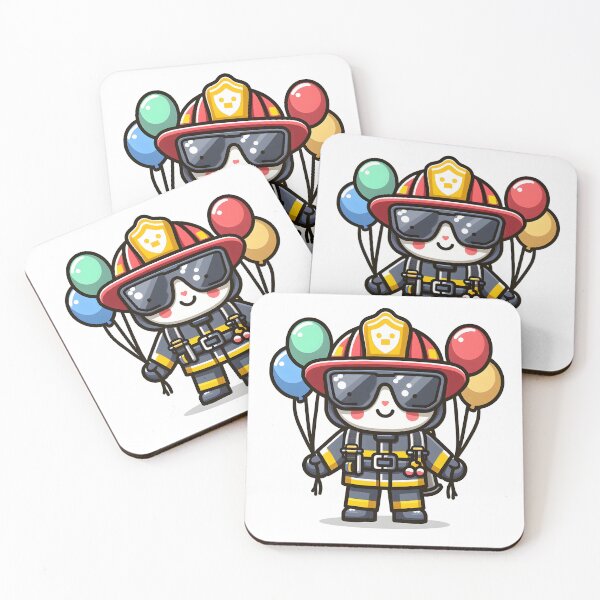 Item preview, Kawaii Firefighter With Sunglasses designed and sold by CanvasCutie.