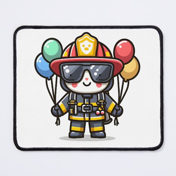 Item preview, Kawaii Firefighter With Sunglasses designed and sold by CanvasCutie.