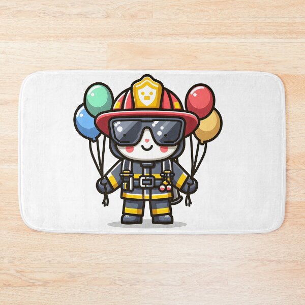 Item preview, Kawaii Firefighter With Sunglasses designed and sold by CanvasCutie.