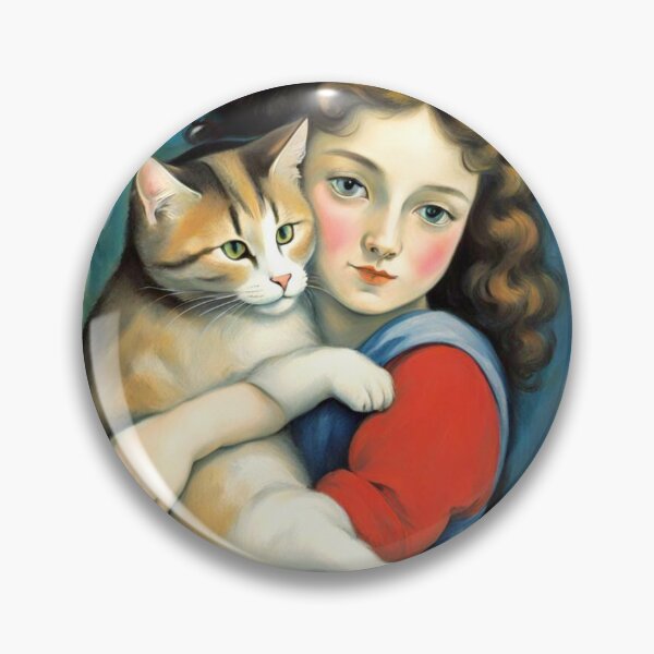 Item preview, The Girl With Her Cat  designed and sold by Owl-o-the-wisp.