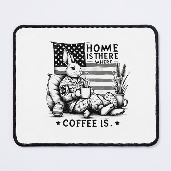 Item preview, Patriotic Coffee Lover Easter Bunny Soldier designed and sold by BlueGoldArt.