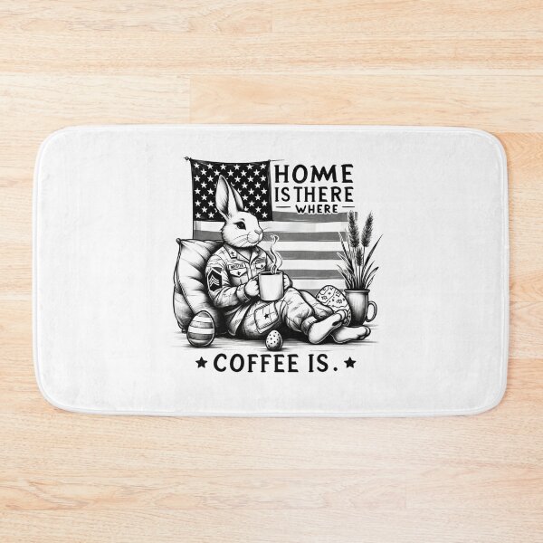 Item preview, Patriotic Coffee Lover Easter Bunny Soldier designed and sold by BlueGoldArt.