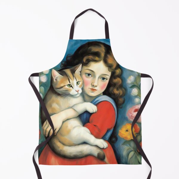 Item preview, The Girl With Her Cat designed and sold by Owl-o-the-wisp.