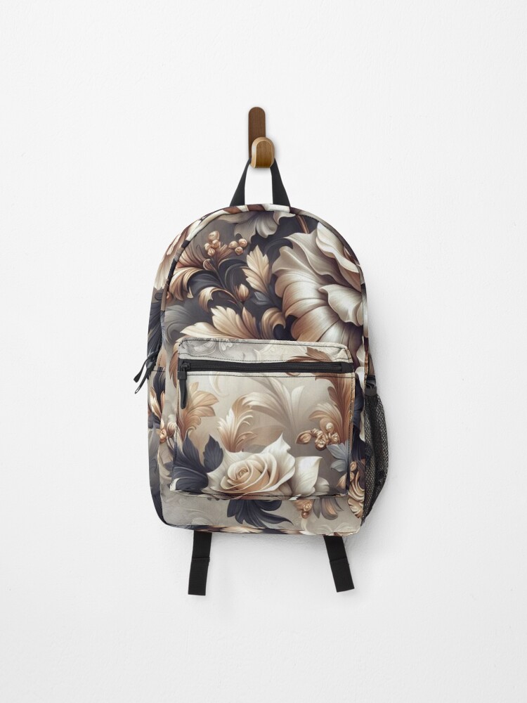 Thumbnail 1 of 3, Backpack, Ombre Damask With Roses designed and sold by DesignsByPrnces.