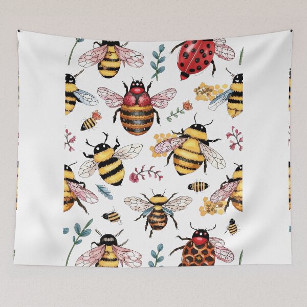 Item preview, Ladybugs With Bees Insects Ladybird designed and sold by DunuStore.