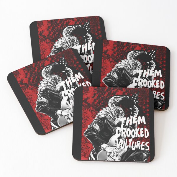 Item preview, Them Crooked Vulture Playing On The Guitar Red Background designed and sold by Elmerentura.