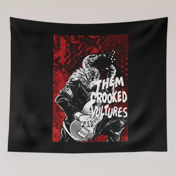 Item preview, Them Crooked Vulture Playing On The Guitar Red Background designed and sold by Elmerentura.