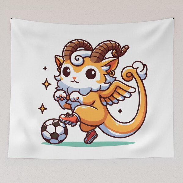 Item preview, Kawaii Chimera Playing Soccer designed and sold by CanvasCutie.