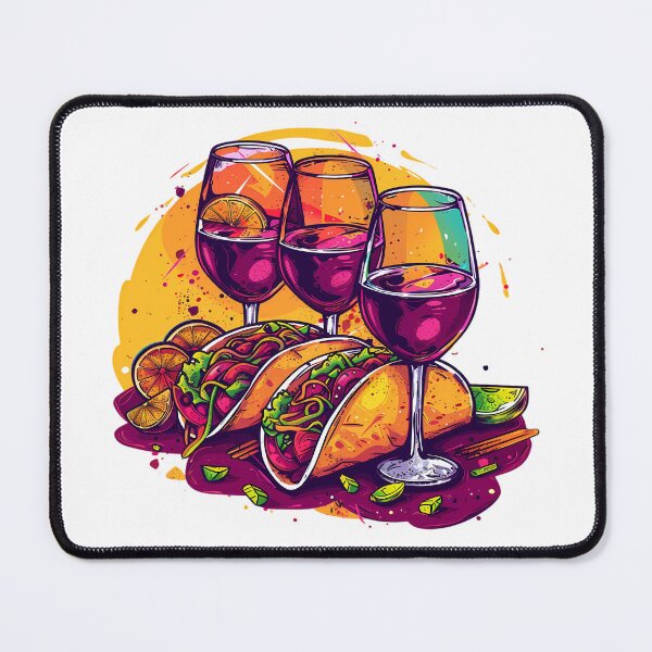 Item preview, Tacos and Wine designed and sold by PeelZinc.