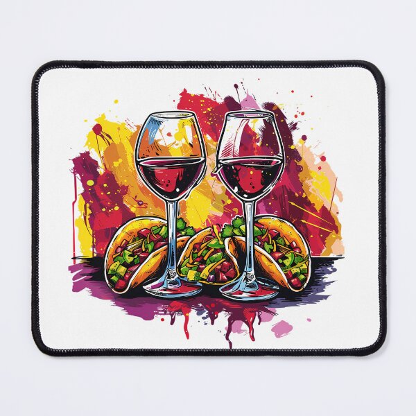 Item preview, Tacos and Wine designed and sold by PeelZinc.