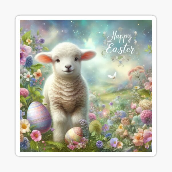 Item preview, lamb happy easter   designed and sold by Expressions-Sel.