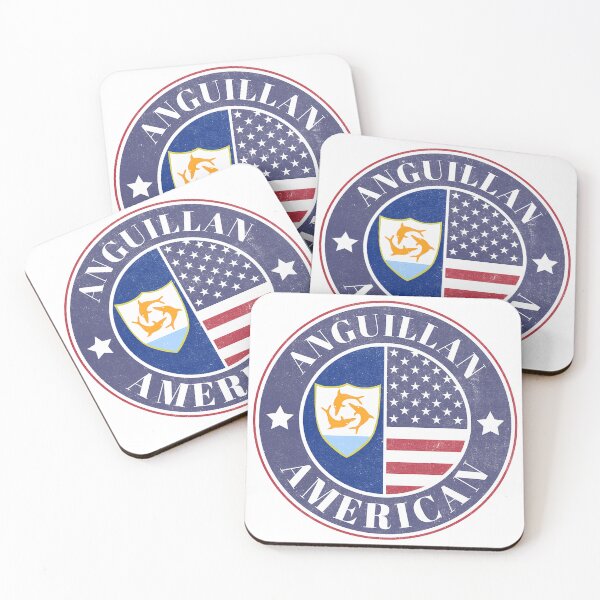 Item preview, Proud Anguillan-American Badge - Anguilla Flag designed and sold by chrisrivait.