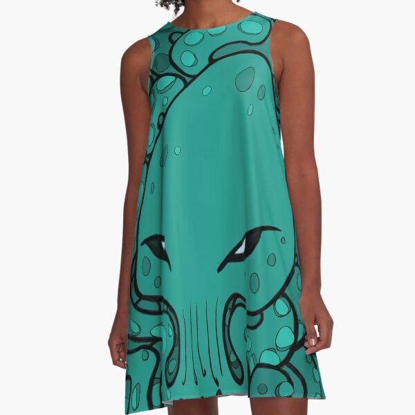 Evil Octopus Squid Kraken Cthulhu Sea Creature - Arcadia A-Line Dress