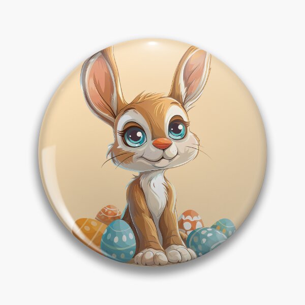 Item preview, Blue-Eyed Pastel Bunny with Easter Eggs designed and sold by LarkspurAndTea.