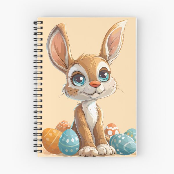Item preview, Blue-Eyed Pastel Bunny with Easter Eggs designed and sold by LarkspurAndTea.