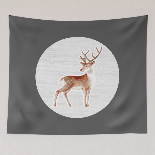 Item preview, Deer Watercolor Drawing designed and sold by LivingColorful.