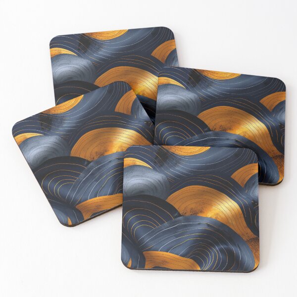 Item preview, Luxurious Dark Aesthetics: Golden & Blue Minimalism designed and sold by Ace Apparel  Attire.