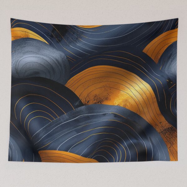Item preview, Luxurious Dark Aesthetics: Golden & Blue Minimalism designed and sold by Ace Apparel  Attire.
