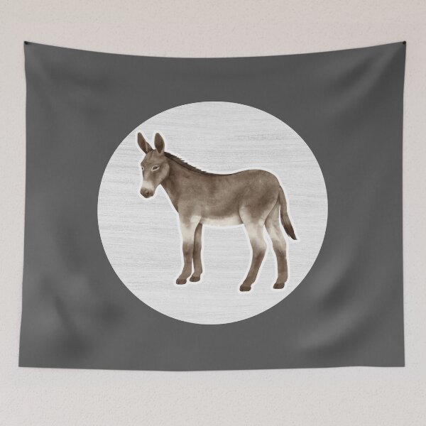 Item preview, Donkey Watercolor Drawing designed and sold by LivingColorful.