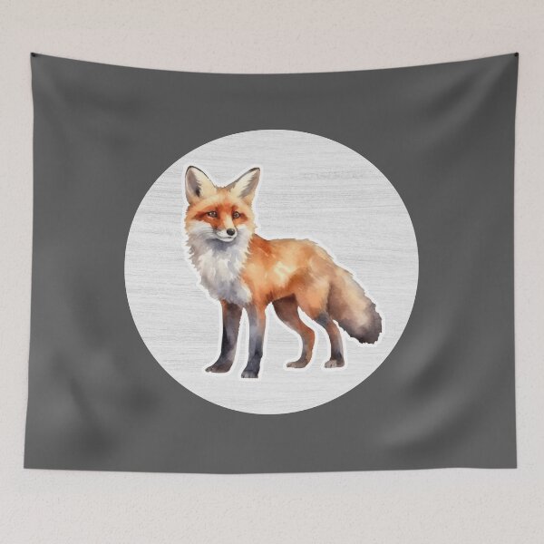 Item preview, Fox Watercolor Drawing designed and sold by LivingColorful.