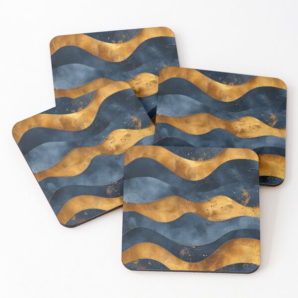 Item preview, Sleek Sophistication: Dark Minimalist Golden & Blue designed and sold by Ace Apparel  Attire.