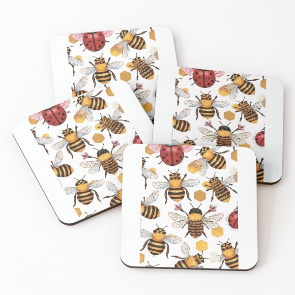 Item preview, Ladybugs With Bees Insects Ladybird bugslovely designed and sold by DunuStore.