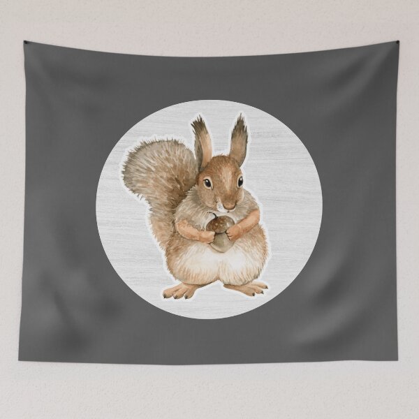 Item preview, Squirrel Watercolor Drawing designed and sold by LivingColorful.