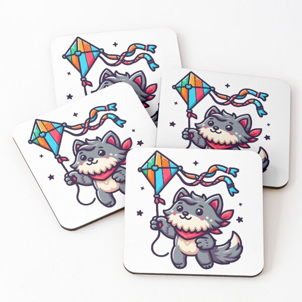 Item preview, Kawaii Lovable Werewolf With Colorful Kite designed and sold by CanvasCutie.
