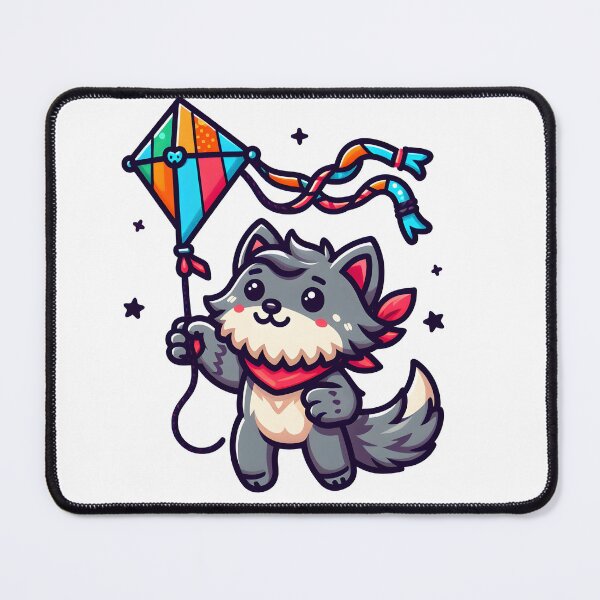 Item preview, Kawaii Lovable Werewolf With Colorful Kite designed and sold by CanvasCutie.