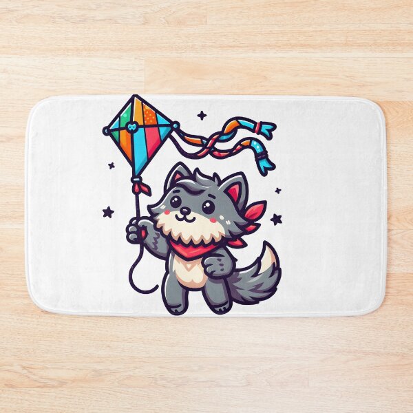 Item preview, Kawaii Lovable Werewolf With Colorful Kite designed and sold by CanvasCutie.