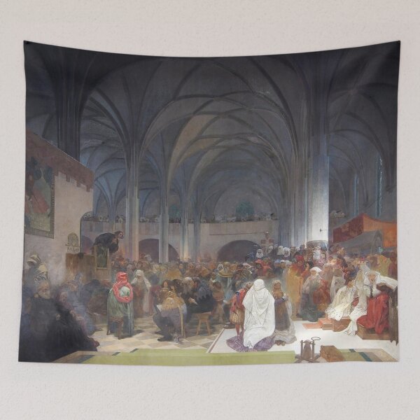 Item preview, The Slav Epic cycle No.8 Master Jan Hus Preaching at the Bethlehem Chapel Truth Prevails, by Alphonse Mucha. HIGH DEFINITION designed and sold by MINDTHECHERRY.