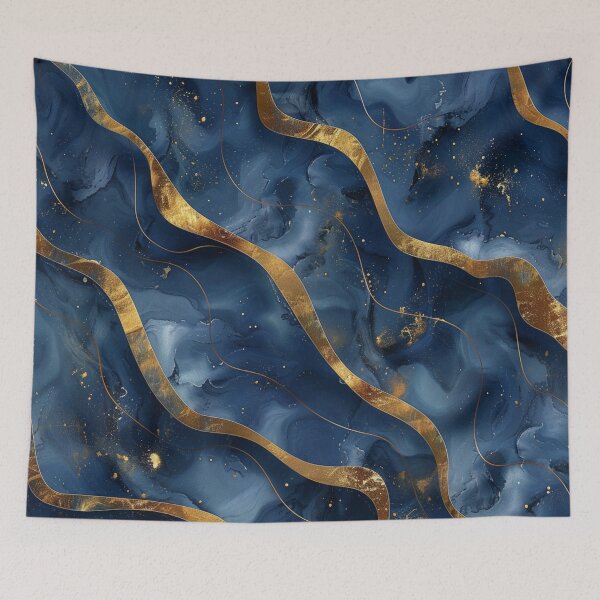 Item preview, Modern Opulence: Golden & Blue Minimalist Designs designed and sold by Ace Apparel  Attire.