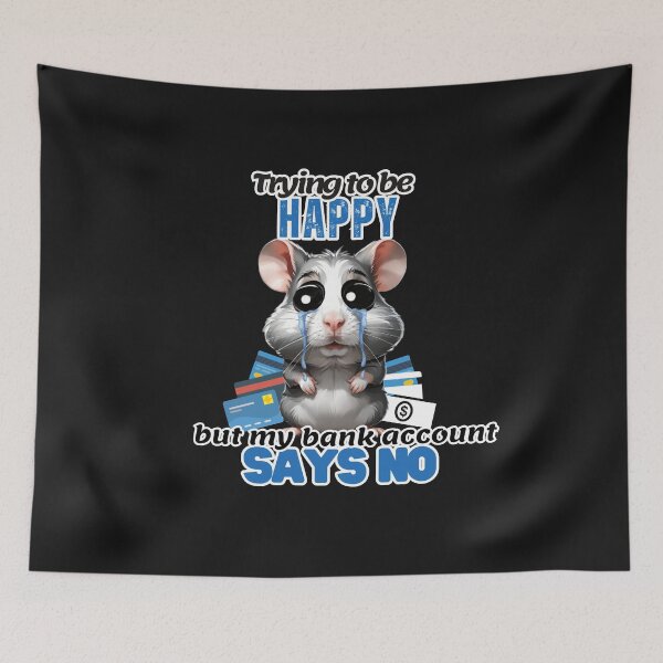 Item preview, Sad Hamster, Trying to be happy  designed and sold by DMiracleStore.