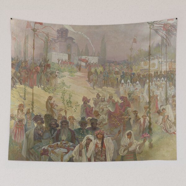 Item preview, The Slav Epic cycle No 6 The Coronation of the Serbian Tsar Stefan Dušan as East Roman Emperor, by Alphonse Mucha. HIGH DEFINITION designed and sold by MINDTHECHERRY.