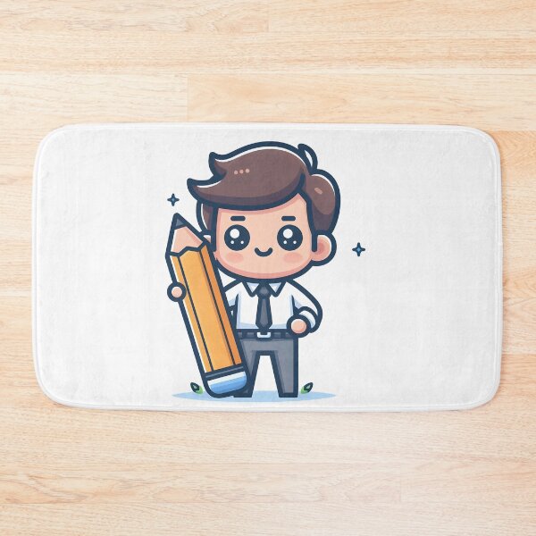 Item preview, Kawaii Graphic Designer Holding A Pencil designed and sold by CanvasCutie.