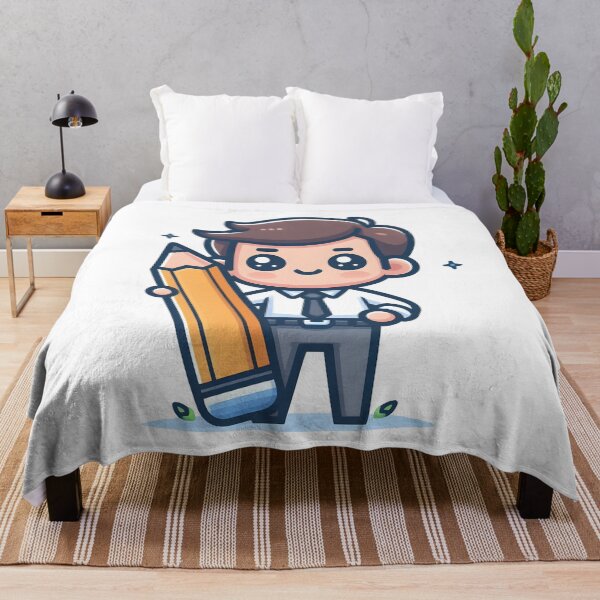 Item preview, Kawaii Graphic Designer Holding A Pencil designed and sold by CanvasCutie.