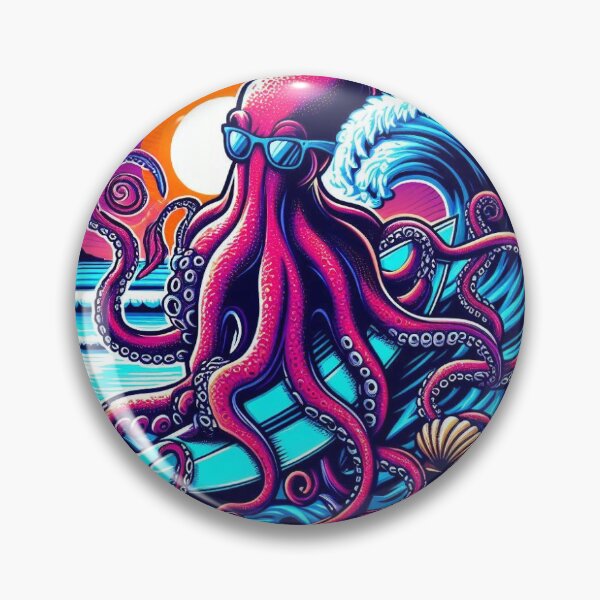 Artikelvorschau, Surfender Oktopus entworfen und verkauft von SportsMomsRock.