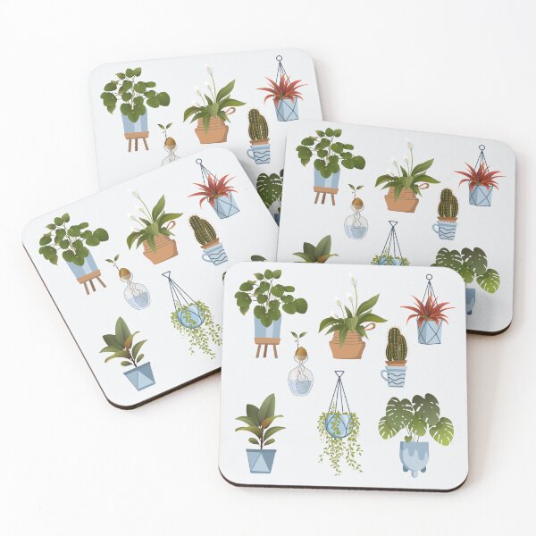 Item preview, minimalist digital illustration of several houseplants designed and sold by artelleDesign.