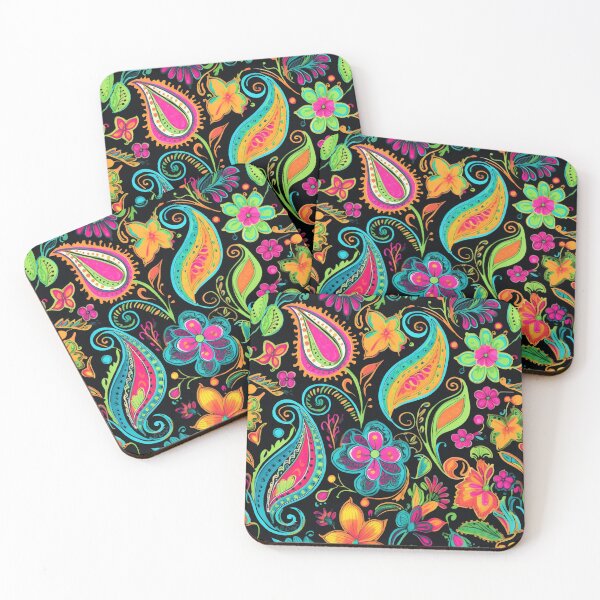 Item preview, Colourful bright paisley pattern designed and sold by ShazellArt.