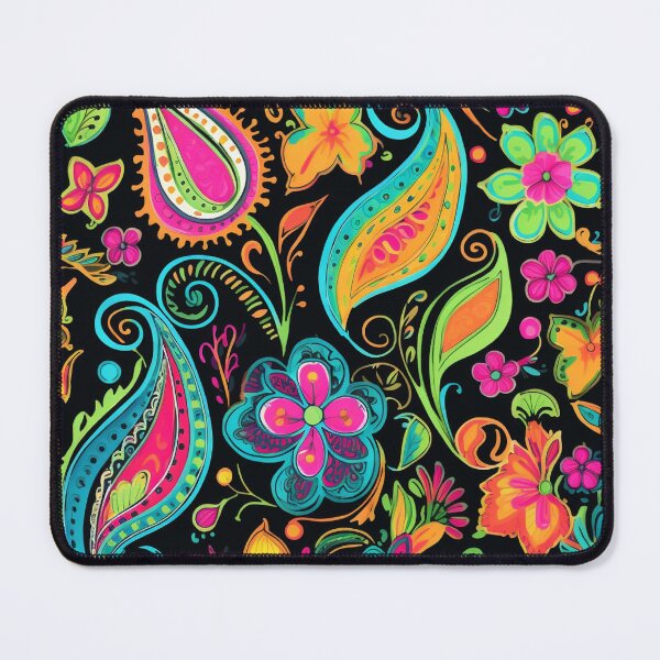 Item preview, Colourful bright paisley pattern designed and sold by ShazellArt.