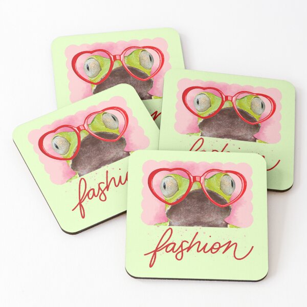 Item preview, Fashion Frog with Red Heart Glasses designed and sold by SpiralBalloon.