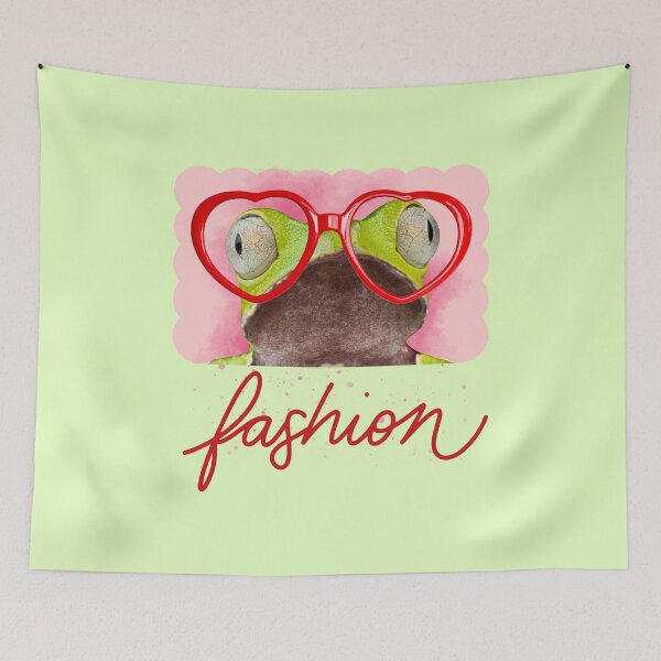 Item preview, Fashion Frog with Red Heart Glasses designed and sold by SpiralBalloon.