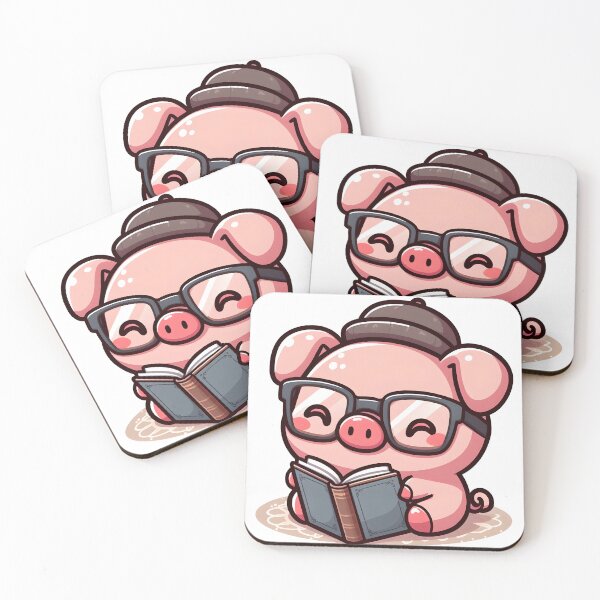 Item preview, Kawaii Pig With Glasses designed and sold by CanvasCutie.